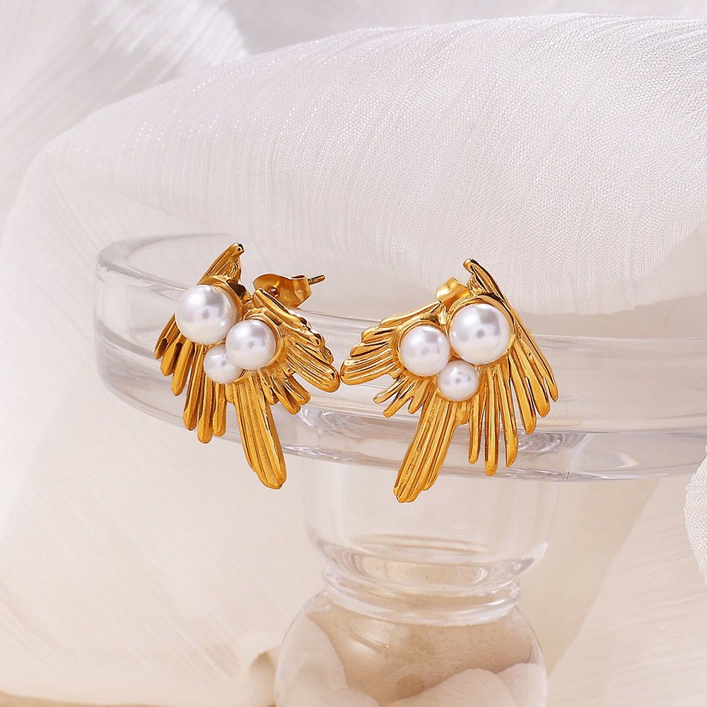 Orecchini Gold Pearl Bottone